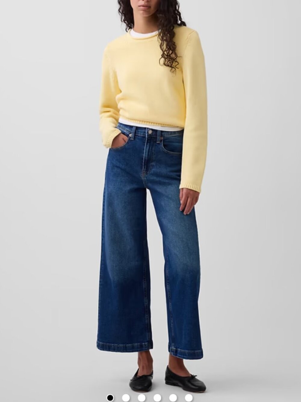 High Rise Stride Wide-Leg Ankle Jeans